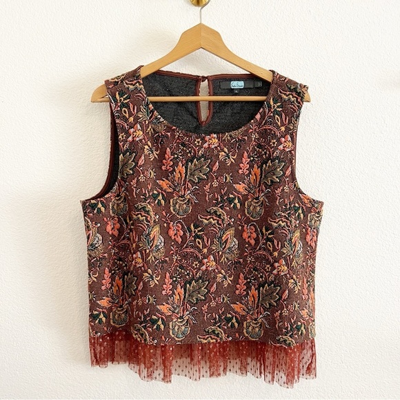 Eva Franco Anthropologie Jacquard Sleeveless Top XL - Picture 3 of 11